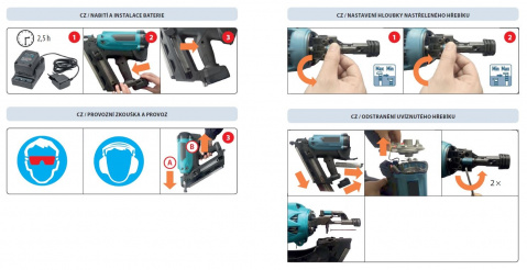 EXTOL PREMIUM Aku plynová hřebíkovačka 50-90 mm