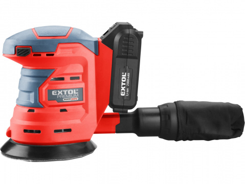 EXTOL PREMIUM bruska excentrická aku SHARE20V, 125mm, 20V Li-ion, 2000mAh