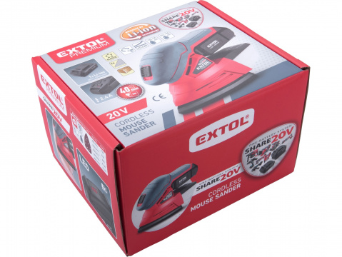 EXTOL PREMIUM bruska vibrační delta aku SHARE20V, 20V Li-ion, 2000mAh 8891844