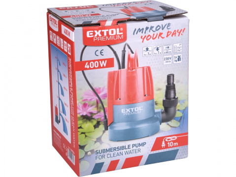 EXTOL PREMIUM čerpadlo ponorné, pro čerpání do sucha, 400W 8895014