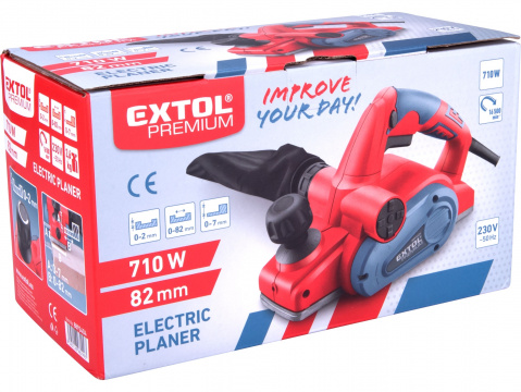 EXTOL PREMIUM elektrický hoblík šíře 82mm, 710W