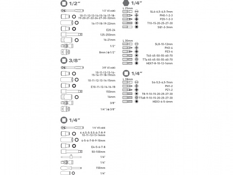EXTOL PREMIUM Gola sada,  hlavice nástrčné, sada 172ks 8818346