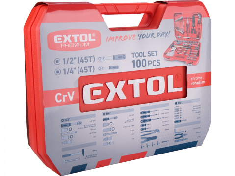 EXTOL PREMIUM Gola sada nářadí 100ks 8818411