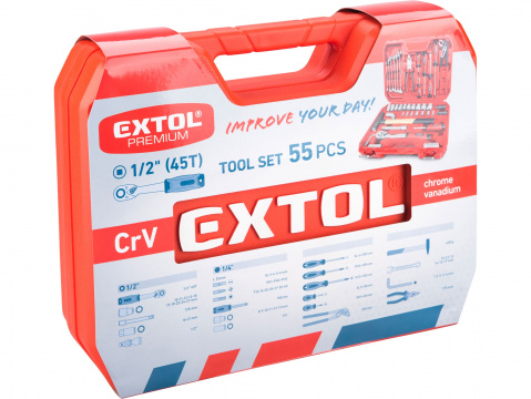 EXTOL PREMIUM gola sada nářadí 55ks 8818420