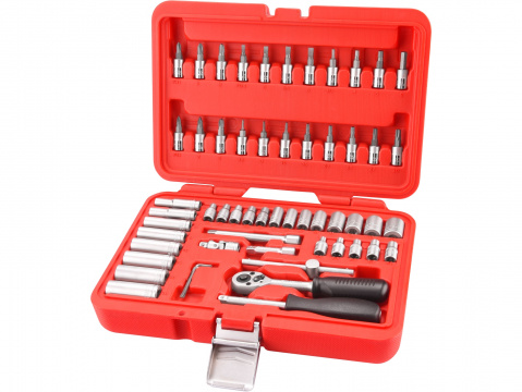 EXTOL PREMIUM hlavice nástrčné, sada 57ks, 1/4", CrV 8818101