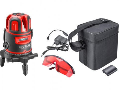 EXTOL PREMIUM laser červený liniový, křížový samonivelační 8823311