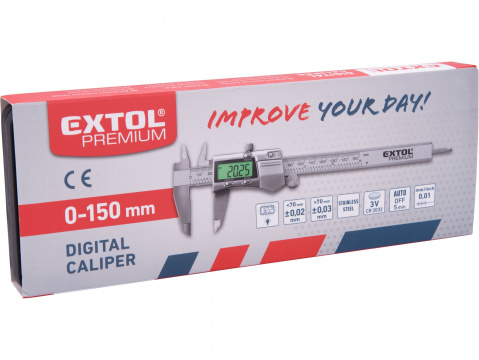 EXTOL PREMIUM měřítko posuvné digitální nerez , 0-150mm, podsvícení displeje