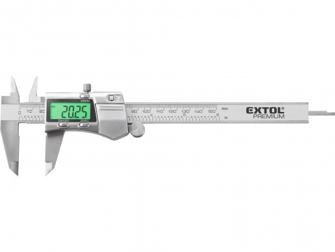EXTOL PREMIUM měřítko posuvné digitální nerez , 0-150mm, podsvícení displeje