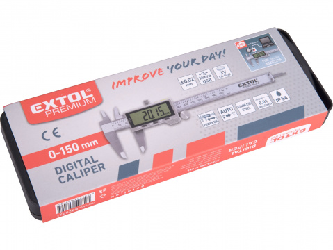 EXTOL PREMIUM měřítko posuvné digitální nerez , 0-150mm, IP54