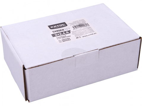 EXTOL PREMIUM nabíječka GARDEN20V, 2 x 2,4A