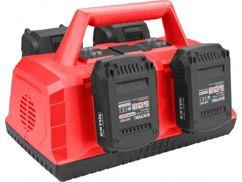 EXTOL PREMIUM nabíječka na 4 baterie SHARE20V, 2+2, 3,5A 8891895