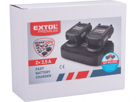 EXTOL PREMIUM nabíječka SHARE20V, 2x3,5A 8891894