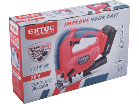 EXTOL PREMIUM pila přímočará aku SHARE20V, 20V Li-ion, bez baterie a nabíječky 8891825