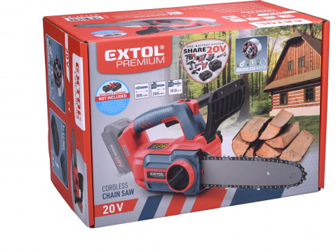 EXTOL PREMIUM pila řetězová aku SHARE20V, BRUSHLESS, 30cm, bez baterie a nabíječky