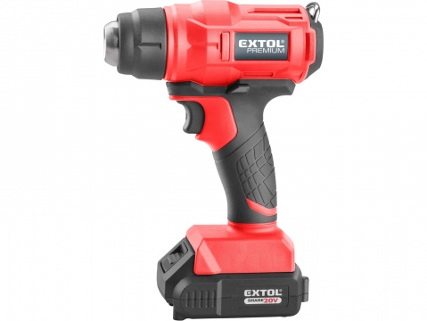 EXTOL PREMIUM pistole horkovzdušná aku SHARE20V, 550°C, 20V Li-ion, 2000mAh 8891866