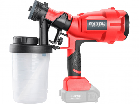 EXTOL PREMIUM pistole stříkací HVLP aku SHARE20V, 20V Li-ion, bez baterie a nabíječky