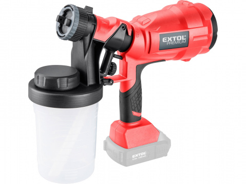 EXTOL PREMIUM pistole stříkací HVLP aku SHARE20V, 20V Li-ion, bez baterie a nabíječky