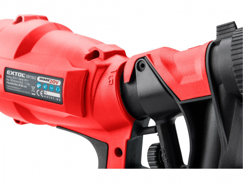EXTOL PREMIUM pistole stříkací HVLP aku SHARE20V, 20V Li-ion, bez baterie a nabíječky