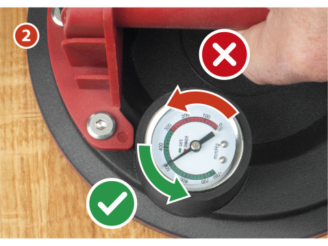EXTOL PREMIUM přísavka s manuální pumpou a manometrem, O 200mm/130kg 8863110