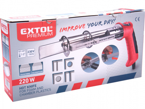 EXTOL PREMIUM Tavná řezačka na polystyren, termonůž, 220W, 450°C, odporová