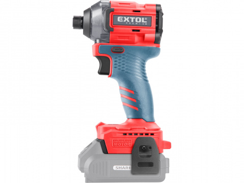 EXTOL PREMIUM utahovák rázový 1/4" aku SHARE20V, 230Nm, 20V Li-ion bez baterie a nabíječky
