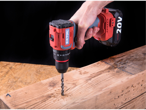 EXTOL PREMIUM vrtací šroubovák aku s příklepem SHARE20V, BRUSHLESS, bez baterie