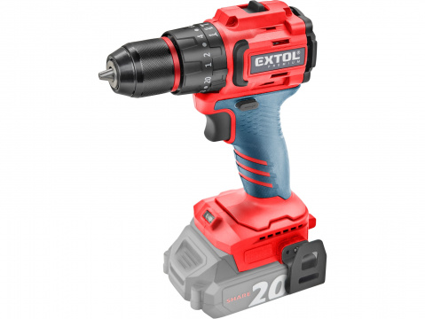 EXTOL PREMIUM vrtací šroubovák aku s příklepem SHARE20V, BRUSHLESS, bez baterie