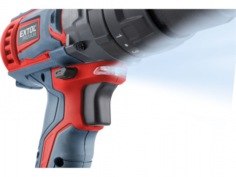 EXTOL PREMIUM vrtací šroubovák aku s příklepem SHARE20V,20V Li-ion, bez aku a nabíječky
