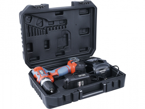 EXTOL PREMIUM vrtací šroubovák aku SHARE20V, 20V Li-ion (2x), 1500mAh 8891802