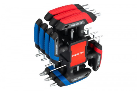 FESTA kombinovaná sada T-klíčů ve tvaru L, Imbus 2,5-10mm a Torx T10-45, s držákem