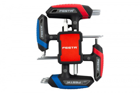 FESTA kombinovaná sada T-klíčů ve tvaru L, Imbus 2,5-10mm a Torx T10-45, s držákem