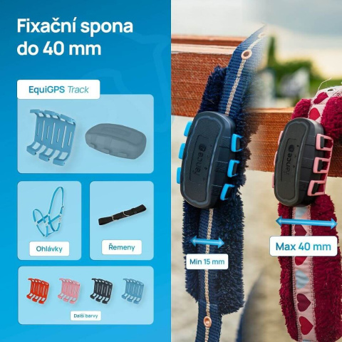 Modrá fixační spona pro lokátor fencee EquiGPS Track - 3 ks