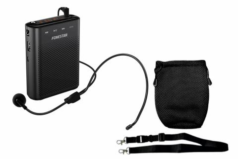Fonestar ALTA-VOZ-30 - Malý průvodcovský PA systém s náhlavním mikrofonem, MP3 přehrávač / rekordér