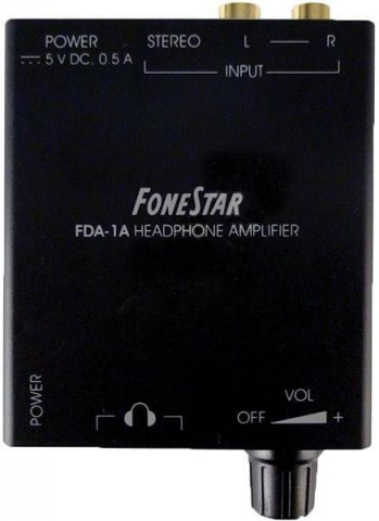 Fonestar FDA-1A - Sluchátkový zesilovač s plynulou regulací hlasitostí a 2 výstupy