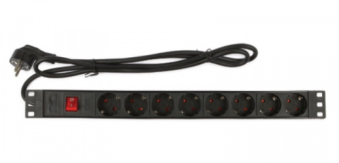 Fonestar FRP-8 - 230 V - Napájecí rozvodná jednotka pro 19" racky a rackové skříně - 8 zásuvek.