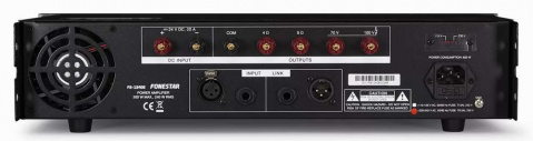 Fonestar FS-1240E - PA koncový zesilovač 70 a 100 V, 240 W, s možností nízkoimpedančního zapojení
