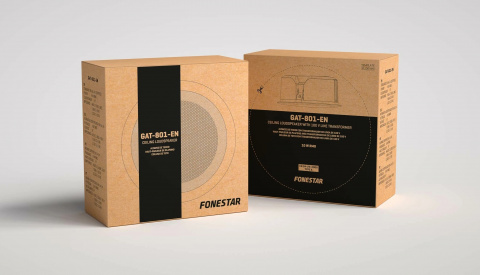 Fonestar GAT-801-EN - 100 V kulatý vestavný reproduktor, 8'', bílá, s ohnivzdorným pouzdrem