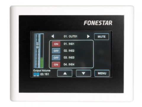 Fonestar MPX-460P - Dotykový ovladač úrovně hlasitosti a přiřazení zón