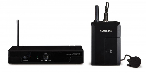 Fonestar MSH-814 - Set bezdrátového klopového UHF mikrofonu a přijímače.