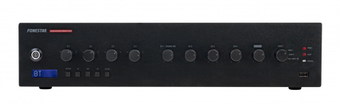 Fonestar PROX-240Z - 100 V PA zesilovač, 240 W, 4 zóny, Bluetoth, USB, FM
