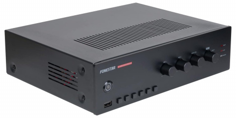Fonestar PROX-30 - 100 V zesilovač pro veřejné ozvučení s přehrávačem USB, MP3, FM, 30 W