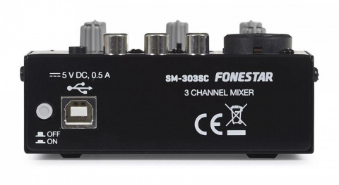 Fonestar SM-303SC - Mini mixážní pult, 1 x mikrofon, 1 x linka / USB PC