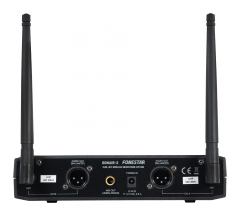 Fonestar SONAIR-2MP - Sada ručního a klopového mikrofonu s pevnou frekvencí v UHF pásmu
