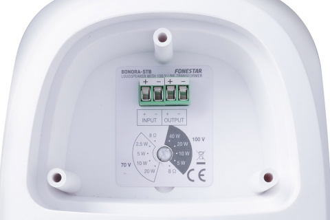 Fonestar SONORA-5TB - Dvoupásmový voděodolný 100 V reproduktor, 40 W, bílý