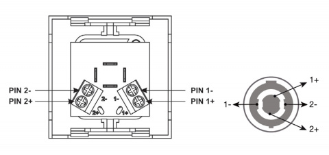 Fonestar WP-38K - Připojné místo reproduktorový terminál speakon