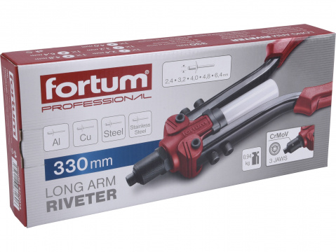 FORTUM kleště nýtovací pákové, 330mm, 2,4 - 6,4mm  4770614