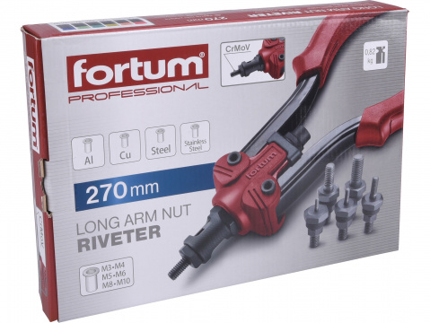 FORTUM kleště nýtovací pákové na maticové nýty M3-M10, 270mm  4770636