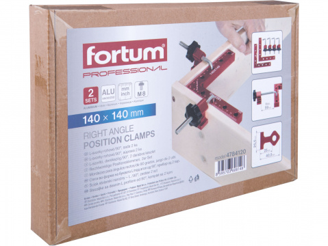 FORTUM L-svorky rohové/90° sada 2ks, 140x140mm 4784120