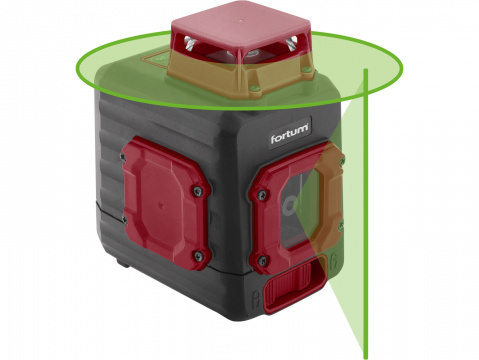 FORTUM laser zelený liniový, křížový samonivelační, 1H360°x 1V 4780209
