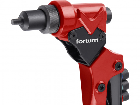 FORTUM Nýtovací kleště s otočné COMBO, nýtovací matice M3-M6 a trhací nýty 2,4-4,8mm
